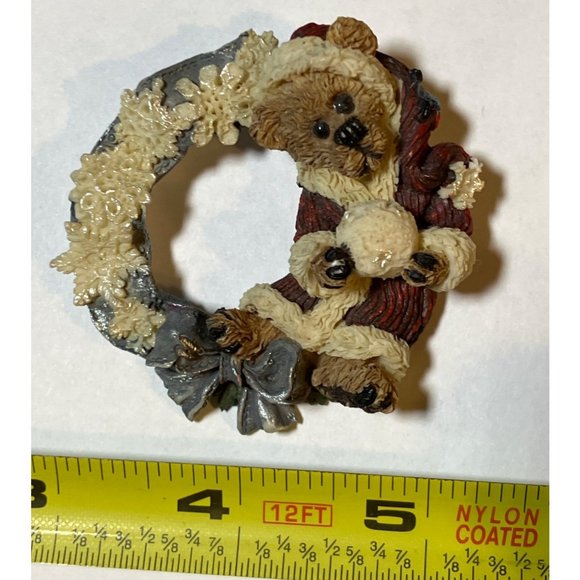 Boyd's Bears Folkwear Santa Bear with Snowball Pin Brooch Vintage 1990's - Picture 5 of 7